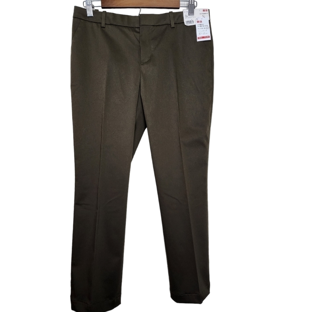 Olive Green Straight Leg Slash Pockets Women's Ankle Pants Size 6 NWT